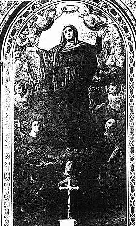 Hlavn oltn obraz "Nanebevstoupen P.Marie" - autor Karl von Hampl (1800-1880). Pedlohou k obrazu byla Tizianova Assumpta z Bentek.