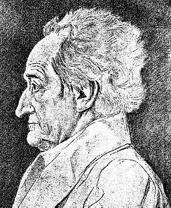 Ludwig Sebbers: Johann Wolfgang Goethe, kresba kdou (1826)
